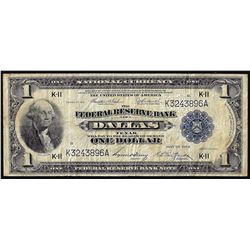 1918 $1 Federal Reserve Bank Note Dallas