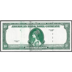 1929 Ten Unit American Bank Note Test Note As Made Ink Smear ERROR