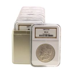Lot of (20) 1885-O $1 Morgan Silver Dollar Coins NGC MS63