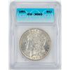 Image 1 : 1891 $1 Morgan Silver Dollar Coin ICG MS63