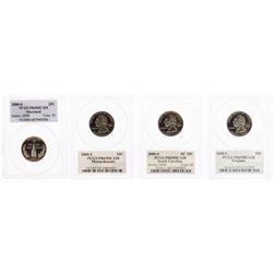 Lot of (4) 2000-S Proof State Quarter Coins PCGS PR69DCAM