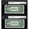 Image 2 : (2) Consecutive 1935G $1 Silver Certificate STAR Notes PMG Choice Uncirculated 64EPQ
