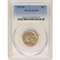 1919-D Buffalo Nickel Coin PCGS AU55