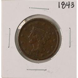 1843 Braided Hair Large Cent Coin