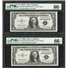Image 1 : Lot of (2) Consecutive 1935D $1 Silver Certificate Notes PMG Gem Uncirculated 66EPQ