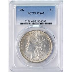 1902 $1 Morgan Silver Dollar Coin PCGS MS62