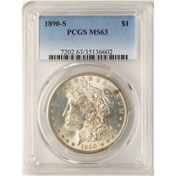 1890-S $1 Morgan Silver Dollar Coin PCGS MS63