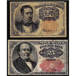 Lot of 1874 Fifth Issue Ten Cent and 25 Cent Fractional Currency Notes