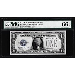 1928 $1 Funnyback Silver Certificate Note Fr.1600 PMG Gem Uncirculated 66EPQ