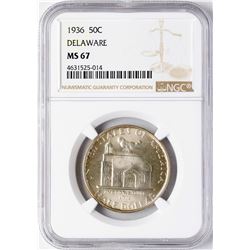 1936 Delaware Commemorative Half Dollar Coin NGC MS67