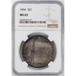 1904 $1 Morgan Silver Dollar Coin NGC MS63