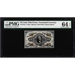 March 3, 1863 Ten Cents Third Issue Fractional Currency Note PMG Choice Unc. 64EPQ