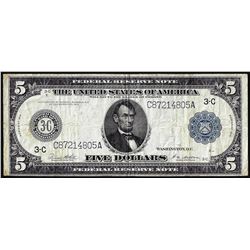 1914 $5 Federal Reserve Note Philadelphia