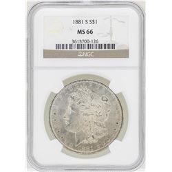 1881-S $1 Morgan Silver Dollar Coin NGC MS66