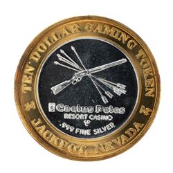 .999 Silver Cactus Petes Resort Casino Jackpot, NV $10 Gaming Token Limited Edition