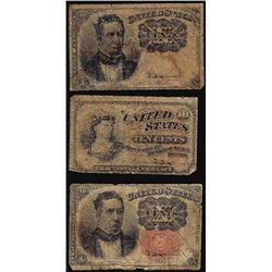 Lot of (3) Miscellaneous Fractional Notes