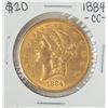 Image 1 : 1884-CC $20 Liberty Head Double Eagle Gold Coin