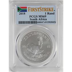 2018 South Africa Krugerrand Silver Coin PCGS MS69 First Issue