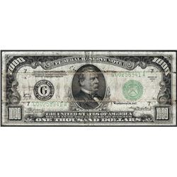 1934A $1,000 Federal Reserve Note Chicago