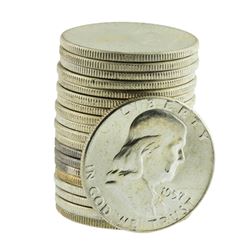 Roll of (20) Brilliant Uncirculated 1957 Franklin Half Dollar Coins