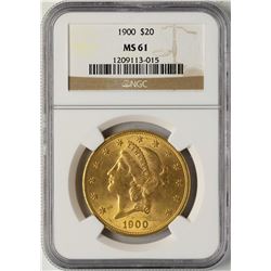 1900 $20 Liberty Head Double Eagle Gold Coin NGC MS61