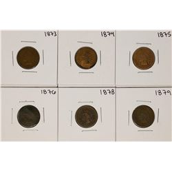 Set of 1873-1879 (No 1877) Indian Head Cent Coins