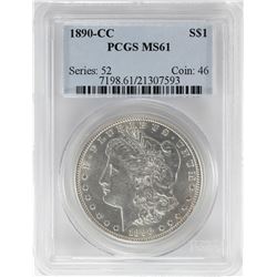 1890-CC $1 Morgan Silver Dollar Coin PCGS MS61