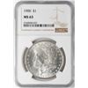 Image 1 : 1900 $1 Morgan Silver Dollar Coin NGC MS63