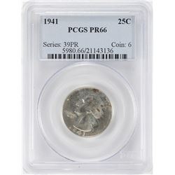 1941 Proof Washington Quarter Coin PCGS PR66