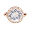 Image 2 : 14KT Rose Gold 5.40 ctw Aquamarine And Diamond Ring