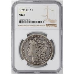 1893-CC $1 Morgan Silver Dollar Coin NGC VG8