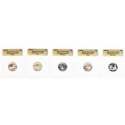 Lot of (5) 2004-S Proof Silver State Quarter Coins ANACS PR70 DCAM