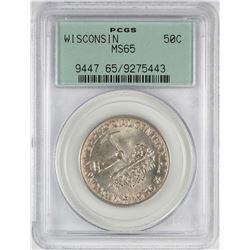 1936 Wisconsin Centennial Commemorative Half Dollar Coin PCGS MS65 Old Green Holder