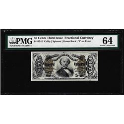 March 3, 1863 Fifty Cents Third Issue Fractional Currency Note PMG Choice Unc. 64