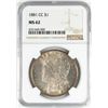 Image 1 : 1881-CC $1 Morgan Silver Dollar Coin NGC MS62