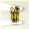 Image 1 : 14k Yellow Gold Yellow Brown Enamel Texture Wide Wrap Snake Ring