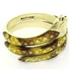 Image 8 : 14k Yellow Gold Yellow Brown Enamel Texture Wide Wrap Snake Ring