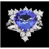 Image 2 : 4.07 ctw Tanzanite and Diamond Ring - 14KT White Gold