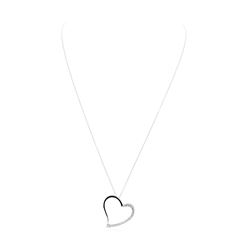 0.35 ctw Diamond Heart Shaped Pendant with Chain - 14KT and 18KT White Gold