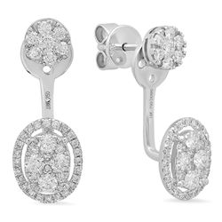 14k Gold 0.99CTW Diamond Earrings, (SI1-SI2)