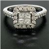 Image 2 : 14k White Gold 1.25 ctw Invisible Princess & Round Diamond Halo Engagement Ring