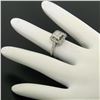 Image 3 : 14k White Gold 1.25 ctw Invisible Princess & Round Diamond Halo Engagement Ring