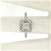 Image 4 : 14k White Gold 1.25 ctw Invisible Princess & Round Diamond Halo Engagement Ring