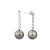 Image 2 : Pearl and Diamond Earrings - 14KT White Gold