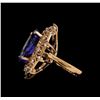 Image 3 : 15.76 ctw Tanzanite and Diamond Ring - 14KT Rose Gold