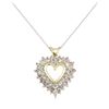 Image 1 : 1.30 ctw Diamond Heart Shaped Pendant with Chain - 14KT Yellow and White Gold