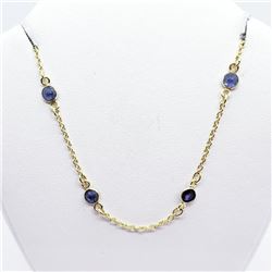 Gold Plated Silver Flexible Sapphire 16 - 19 Inches Necklace, Suggested Retail Value $400 (Estimated