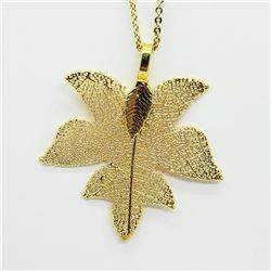 Natural Leaf Pendant Fashion Jewelry Necklace, Suggested Retail Value $100