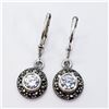 Image 1 : Silver Cz And Marcasite Leverback Earrings, Suggested Retail Value $160