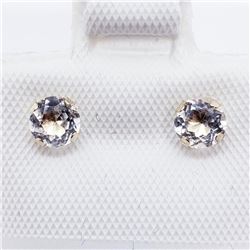 10K Yellow Gold White Topaz(0.45ct) Earrings, Made in Canada, Suggested Retail Value $100